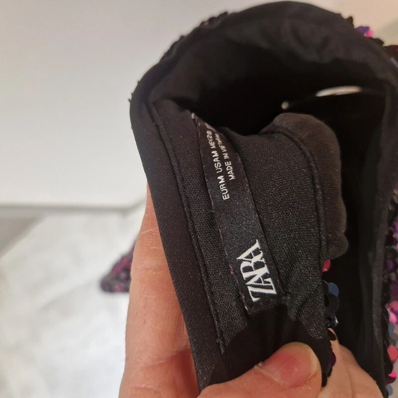 Zara Black and Pink Sequin Blouse - Picture 4 of 4